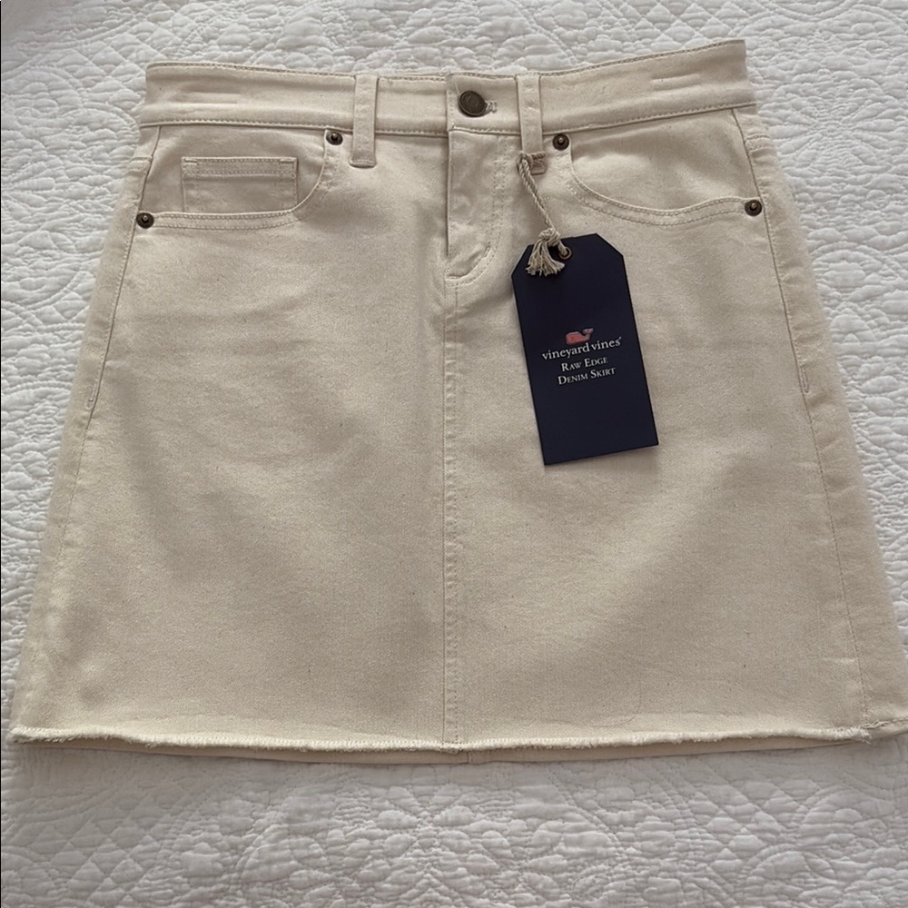 Vineyard Vines Cream A-Line Mini Skirt Casual